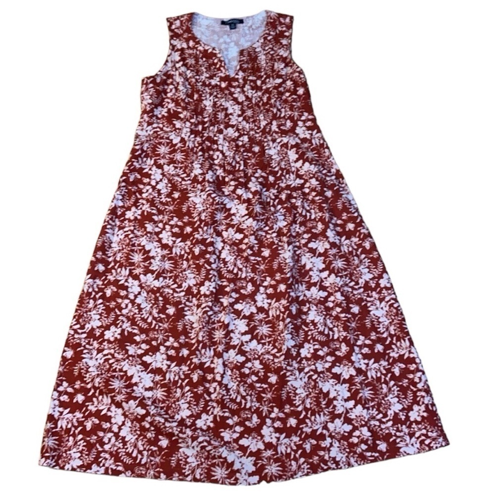 Chadwick’s Pintuck Dress, Sleeveless, Notched Neckline, Floral Print, size PS - Picture 2 of 6